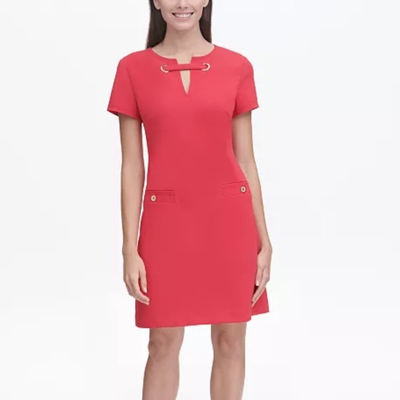Tommy Hilfiger Dresses & Skirts - Womens Tommy Hilfiger Scuba Crepe Grommet Top Pocket Dress Mini Dress Size 10